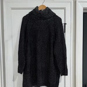 Topshop Charcoal Ribbed Turtleneck Sweater